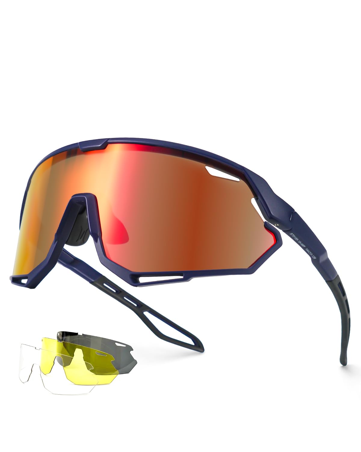 Meeloog Cycling Glasses for Men Women with 3 Lens Polarized Night Vision UV Protection Sports Sunglasses for Driving Running Fishing Outdoor Wear Lightweight