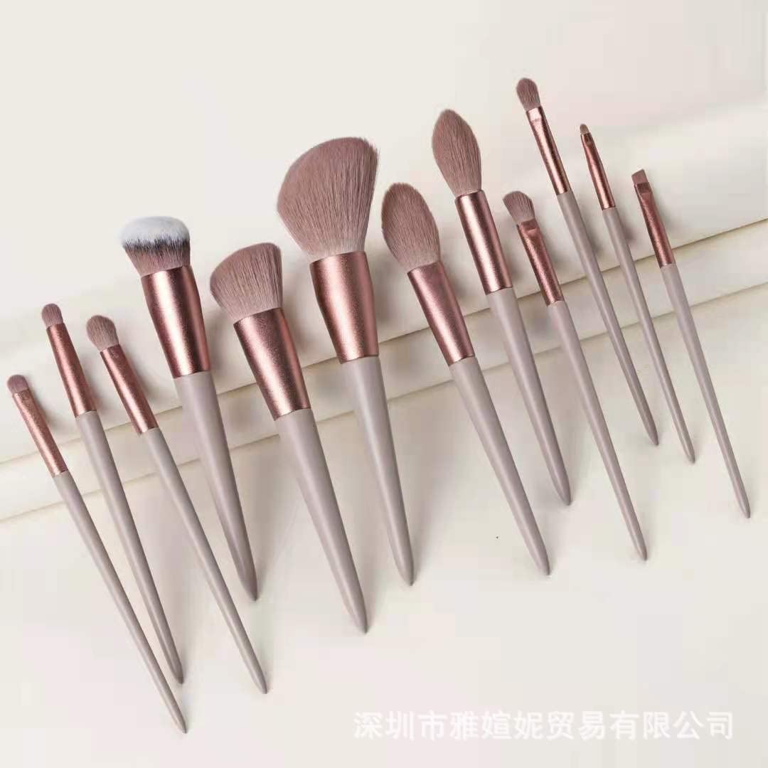 13 pennelli morbidi per trucco, eyeliner, ombretto, fondotinta, fard, cipria, strumento per il trucco (E)