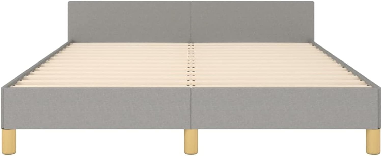 Tidyard Queen Size Bed Frame with Headboard and Wooden Slat Support 81.1 x 62.2 x 19.7 Inch Fabric Platform Bed Frame Suitable for Mattress Size 59.8 x 79.9 Inches (W x L)