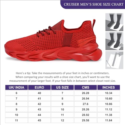 Image of Cruiser Sneaker for Men | Lightweight & Stylish | Breathable Mesh Lace-Up Shoes | Casual Wear, Gym, & Street Style (2644)