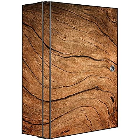 banjado® XXL Medizinschrank abschliessbar mit Motiv Trockenes Holz 35x46x15cm Cover