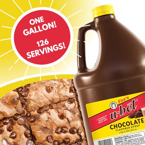 Image of FOX'S U-BET Syrup Bottle, Kosher Certified, Brooklyn Original, Fat Free (Chocolate, 128 Fl Oz)