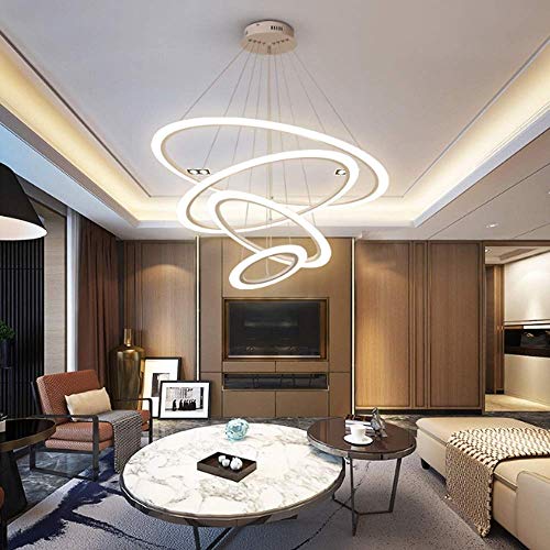 Chandelier LED Creative Round Ring d'architecte rouge pour grand hôtel