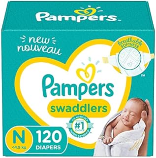 Diapers Newborn/Size 0 (< 10 lb), 120 Count - Pampers Swaddlers Disposable Baby Diapers, Giant Pack (Packaging May Vary)