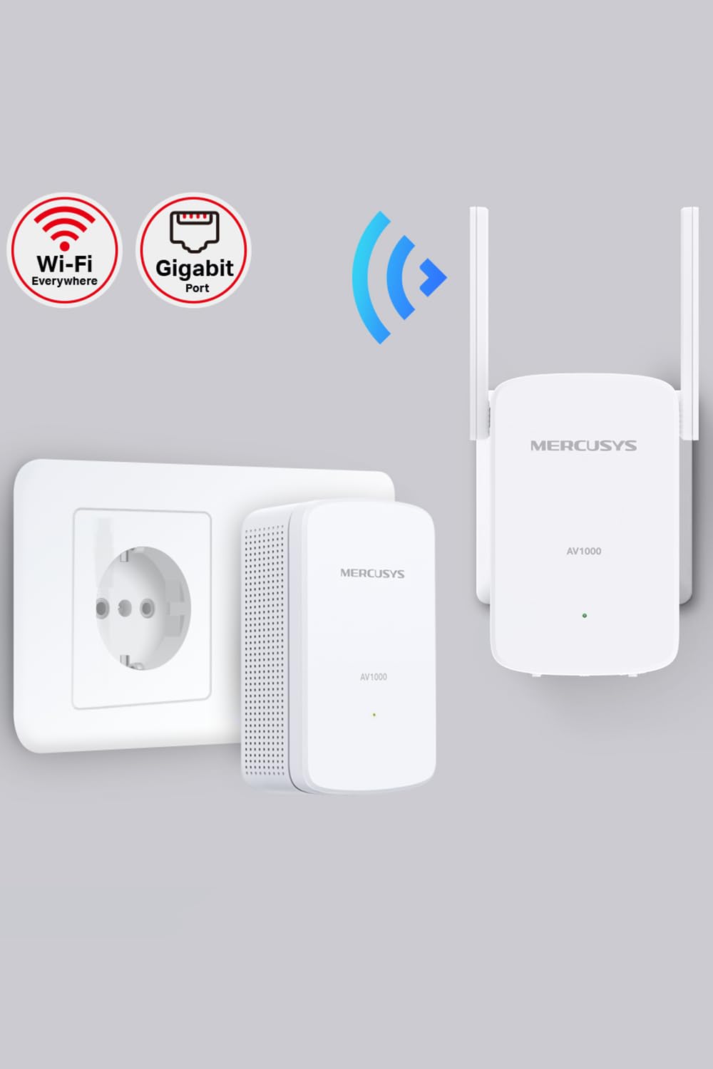 Mercusys MP510 KIT Powerline WLAN 1000 Mbit/s HomePlug AV2 300 Mbit/s Wi-Fi Gigabit