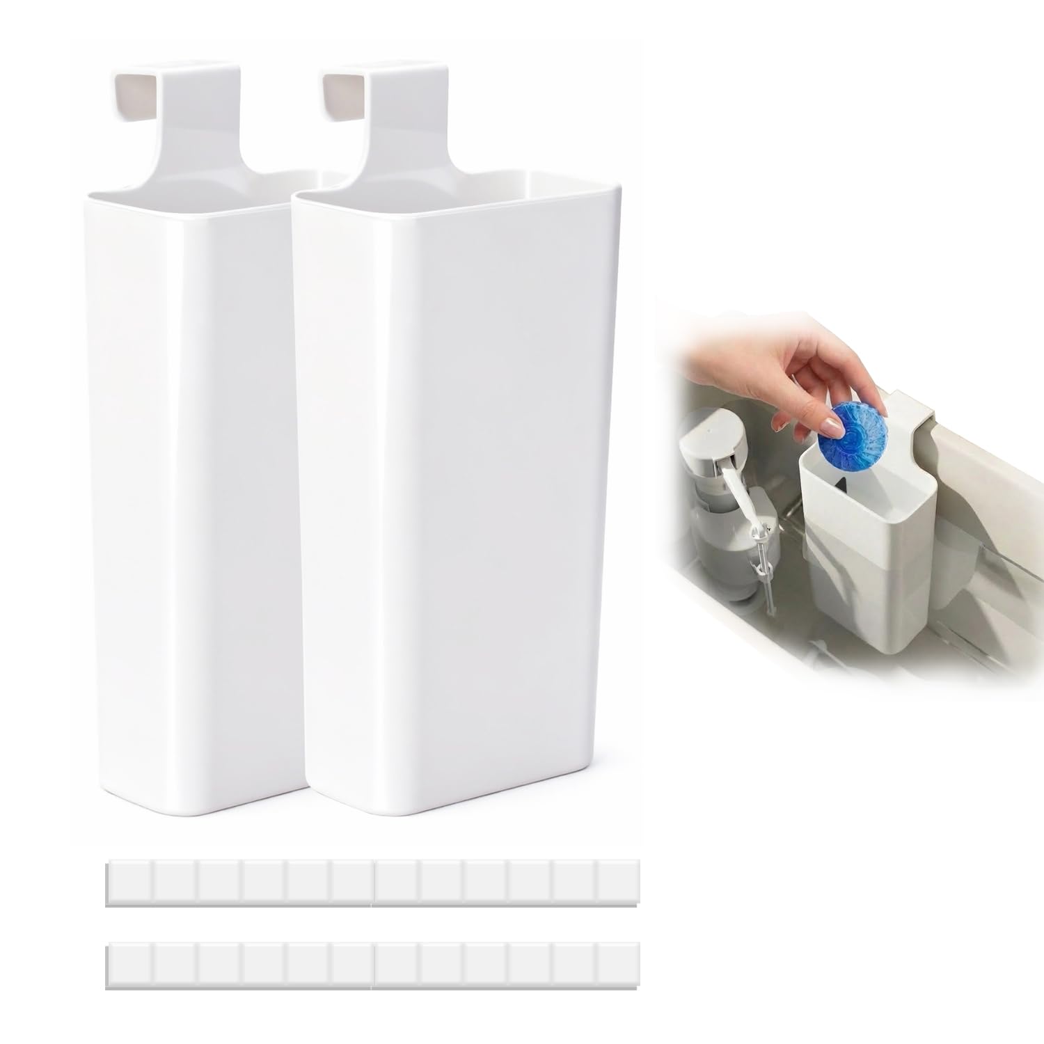 2Pcs Toilet Tank Cleaning Tablet Holder, Toilet Cleaner Tablets Buffer Box Hanging Holder Preventing Dissolved Residue From Polluting Water Tank Caddy Bowl Tablets