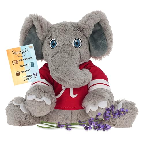 Warm Pals Big Al University of Alabama Mascot UA - Heatable Coolable Bedtime Comfort Plushie - 1.5lbs - Cozy Microwavable Lavender Scented Plush Toys - Heated Stuffed Animal Officially Licensed