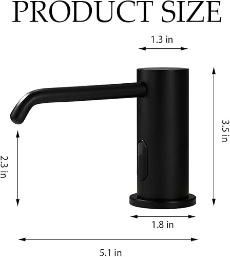 Miniatura 3 de Dispensador automático de jabón sin contacto con capacidad de 33.8 fl oz, sensores infrarrojos, dispensador de jabón integrado para fregadero, baño,