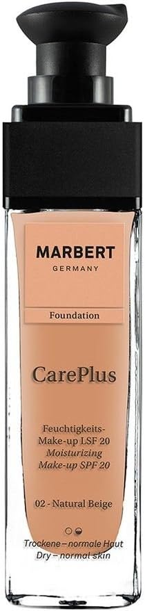 Marbert Care Plus Foundation 02 Natural Beige SPF 20 Pack of 1 x 30 ml