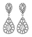 Boucles d'oreilles clips - argenté avec des cristaux de strass - Elsa par Bello London