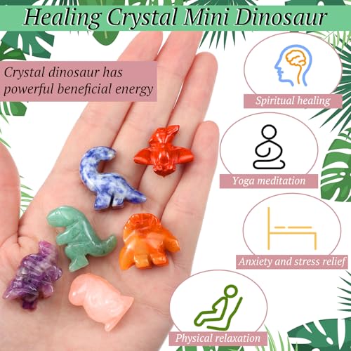 Seenelling SEENELLING-7UKJ7VF-9J6 6 Pcs Crystal Dinosaur Figurine Cute Dinosaur Figures Statue Dinosaur Figurine Collection Decor thumb #3
