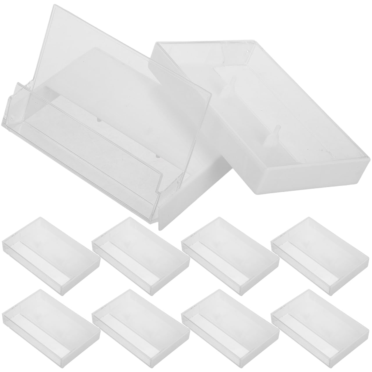 Alipis Boîte De Rangement Pour Cassettes Audio Vintage 10 Pièces En Plastique Robuste Finition Lisse Pour Bureau Et Maison