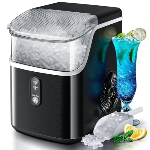 Image of Antarctic Star Nugget Ice Maker Countertop, Chewable Nugget Ice Machine with Automatic Cleaning, Fast Ice Making 34Lbs /24H, One Click Operation for Party /Home /Bar /RV(Black)