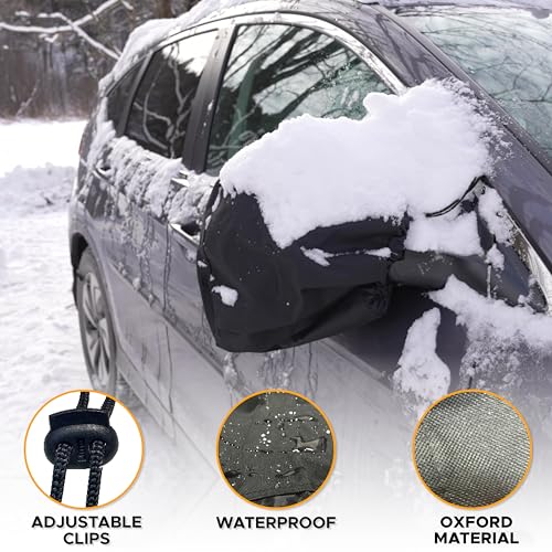 Image of EcoNour Windshield Cover for Ice and Snow | Windshield Snow Cover with Side Mirror Cover & Wiper Protection | Oxford Fabric Winter Cover for Cars, SUVs, Trucks | Medium (69 inchx42 inch)