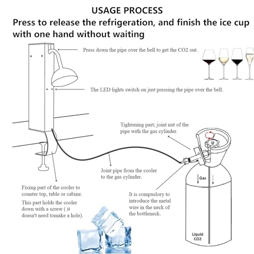 Enfriador de Copas, 4-6 Segundos por Taza, para Vino, cócteles, champán, Bebidas Mixtas y jugos para Bares, restaurantes y cocinas domésticas.