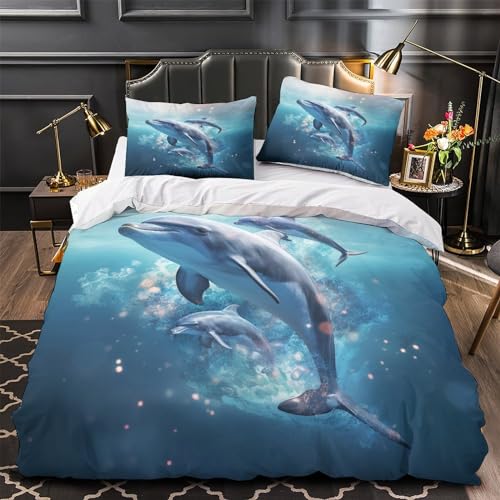 Housse de couette imprimé créatures aquatiques design 3D réaliste