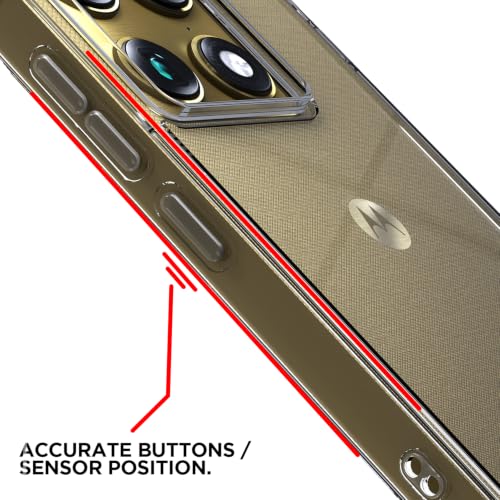 Image of Outlouders Back Cover for Motorola Moto Edge 70 Ultra 5G Clear Transparent PC + TPU Bumper Case with Raised Edges for Shockproof Protection (Transparent)