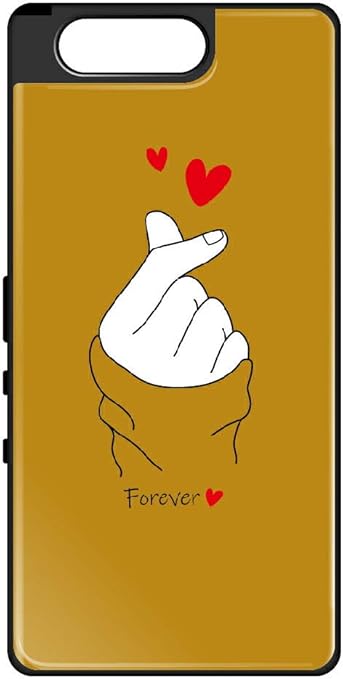 Amazon Co Jp Tonem17 ケース 背面 ガラスハイブリッドケース Arrows M04 トーン Tone M17 カバー スマホケース かわいい おしゃれ 指ハート イラスト 7285 H マスタード プリント 印刷 デザイン 柄 背面カバー 9h硬度 強化ガラス Tpu バンパー 衝撃吸収