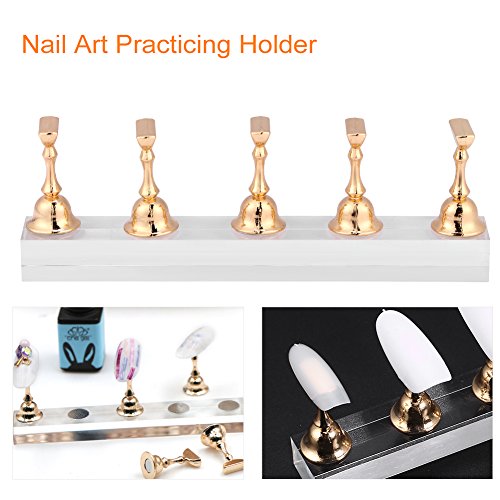 Magnetisch Nagel Tipps Ständer Halter Gesetzter Nagel Kunst Praxis Halter Gold Nagel Salon DIY Maniküre Werkzeug – Bild 3