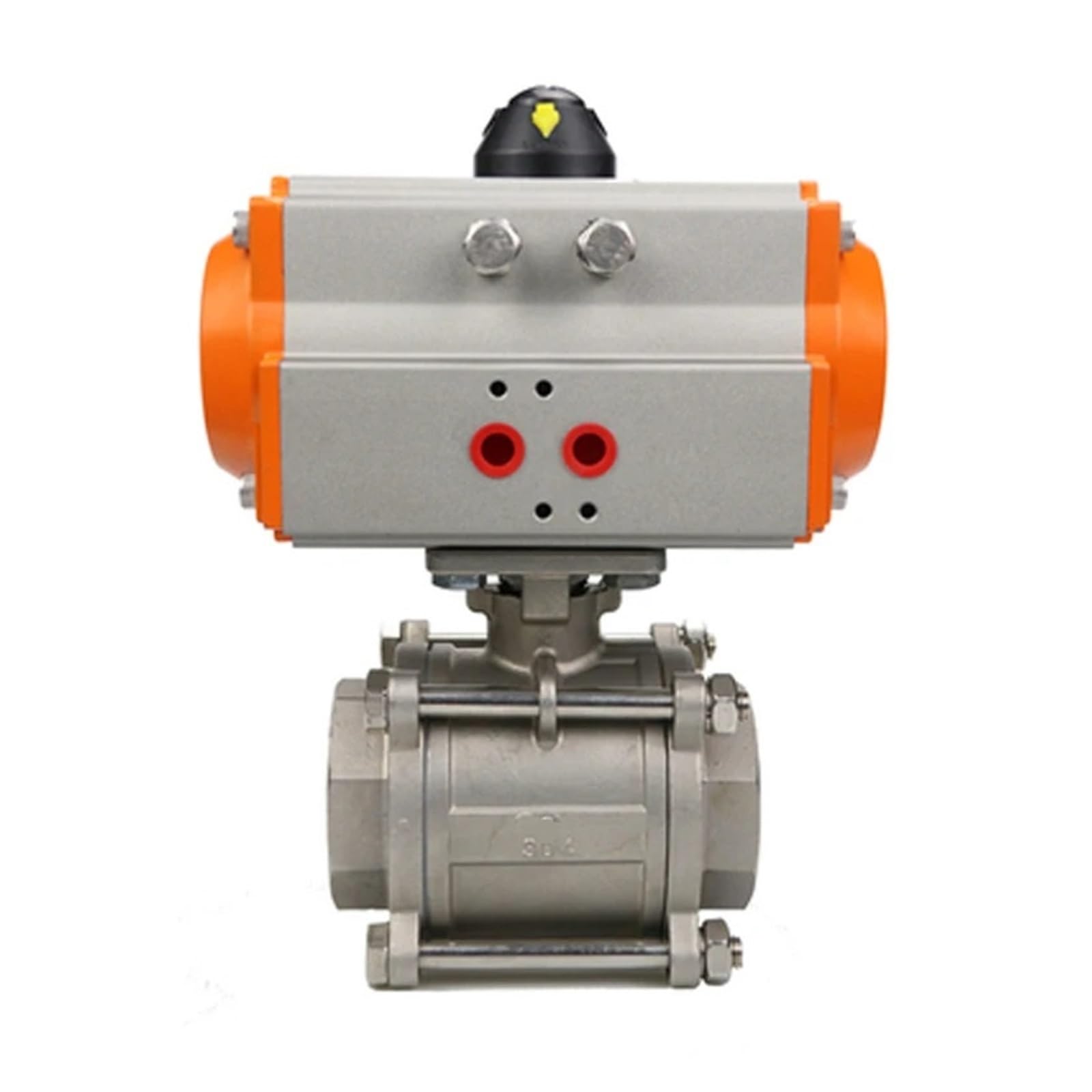 Valvola a sfera pneumatica in tre pezzi con piattaforma alta 1/4" 3/8" 1/2" 3/4" 1" Cilindro a doppio effetto 304(1/4inch)