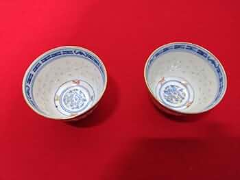 Amazon | 中国景徳鎮 玩玉 染付 赤絵 金彩 湯呑 湯のみ ホタル焼2客