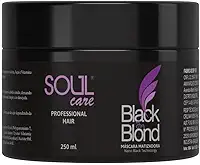 Máscara Matizadora Black Blond Para Loiras e Grisalhos Desamareladora Soul Care Profissional 300g | Máscara Matizadora Preto Black Blond Platinado Para Loira 250g