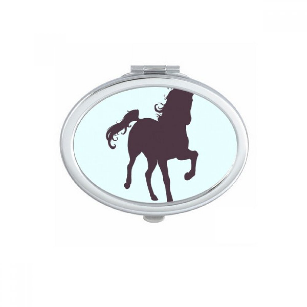 Miroir de maquillage compact portable licorne motif ovale cadeau mignon