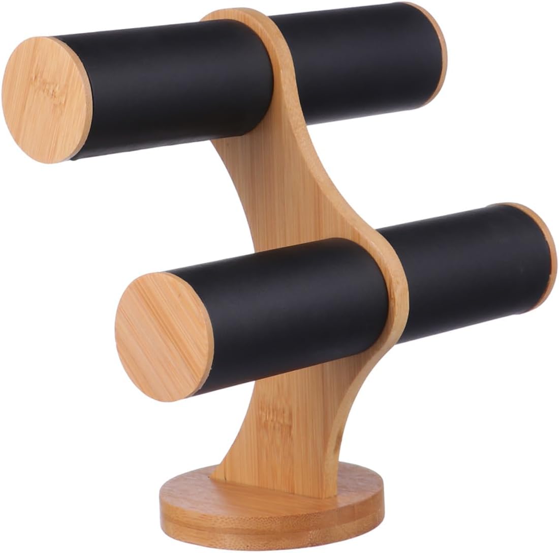 1pc Creative Double Display Stand for Bracelet and Necklace Storage Rack Elegant Jewelry Organizer Flannelette Wrap for Dresser and Vanity