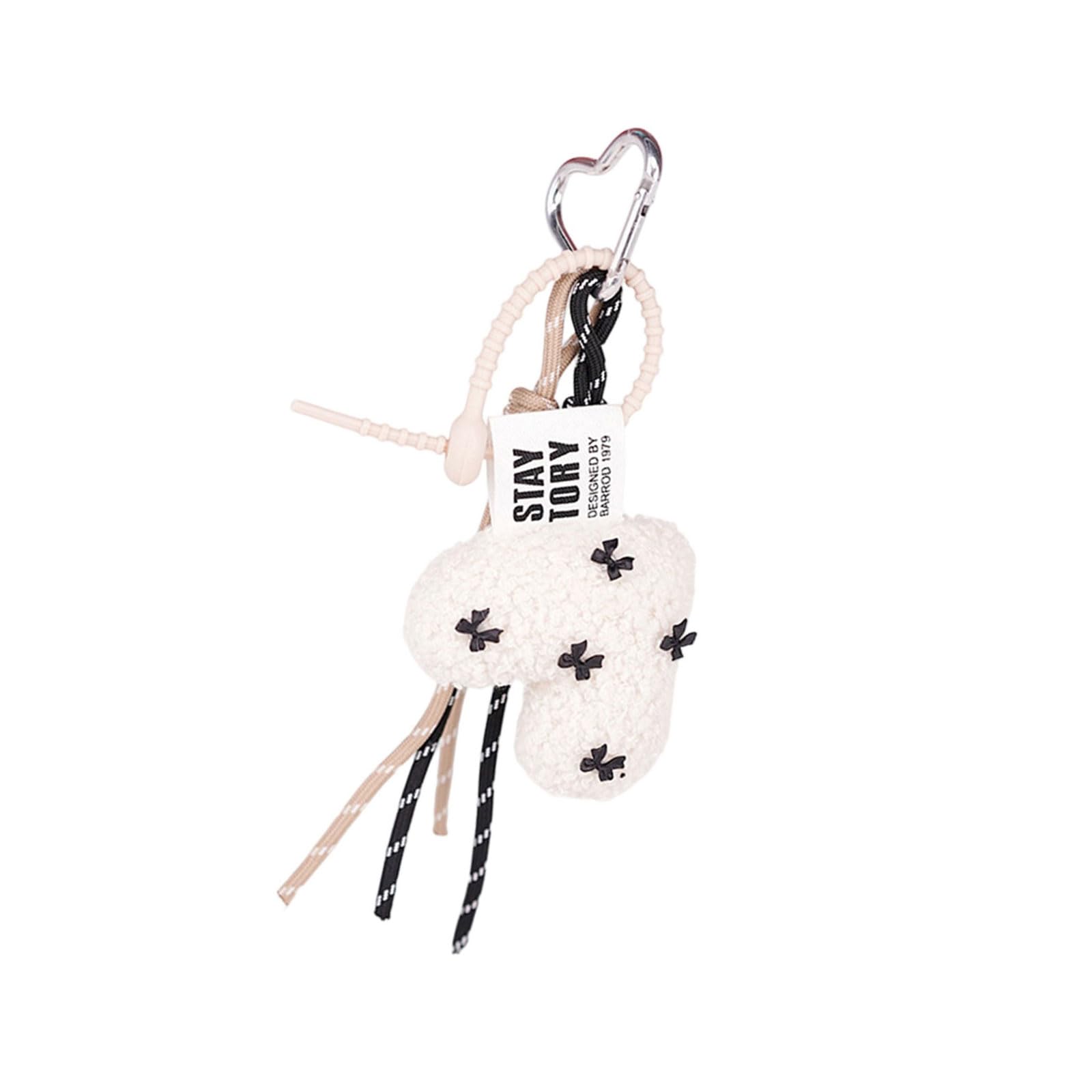 Osniyaw B Plush Heart Shape Keyring With Raided Rope Eye Catching Keychain Charm Ag Pendant Accessories Ag Accessory