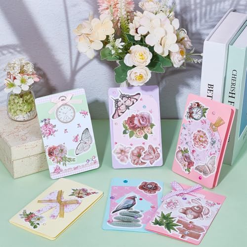 FREEBLOSS Kit de 15 conjuntos de cartões DIY com tema de borboleta, tema de borboleta, kit faça você