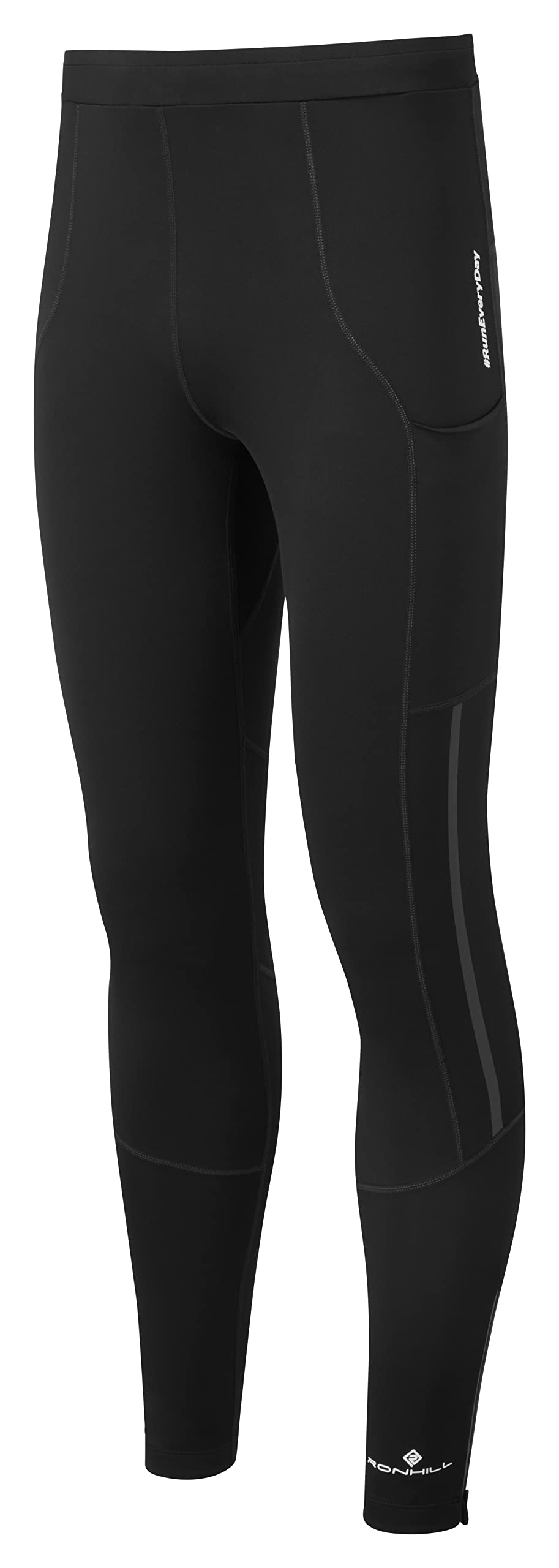 RONHILL Running, Men's Tech Revive Stretch Tight, All Black, S