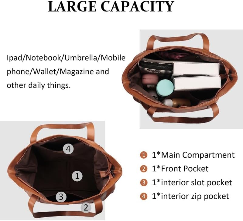 Hobo Bags for Women Soft Foldable Vegan Leather Shoulder Handbag Stylish Slouchy Tote Purses