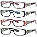 ALTEC VISION Pack of 4 Stylish Pattern Frame Readers Spring Hinge Reading Glasses for Women - 2.50x Magnification