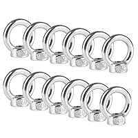 12 Stück Ringmutter M6, 304 Schraubösen Edelstahl,Gewinde Ösenmutter Ringmuttern Augenmuttern,Hardware-Ringösen Für Hebegeräte Zubehör Seilmontage Hebezubehö