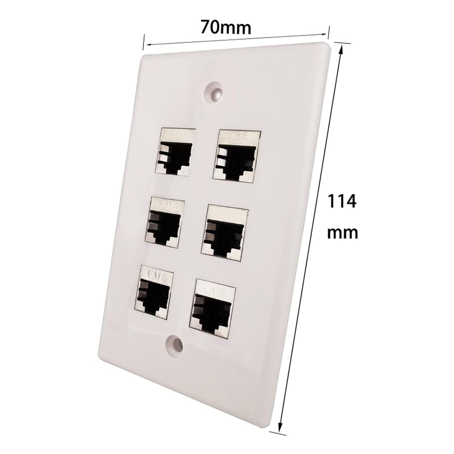 Shielded CAT6 Jack Ethernet Panel Six Port LAN Female to Female RJ45 Panel