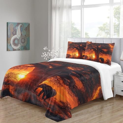 Parure de lit Arbre de Vie microfibre premium housse de couette 220x240 anti-plis - 5
