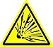 ISO-Sicherheits-Zeichen - Warnung Explosives Material Symbol - Selbstklebende Aufkleber 100mm x 100mm