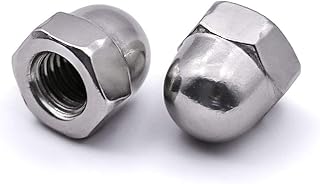 5/16-18 Stainless Steel Acorn Cap Hex Lock Nuts, Bright Finish, 304 Stainless Steel 18-8, 20 PCS