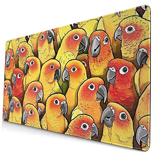 Gaming Mouse Pad Eine Herde gelber Papageien Komfortable rutschfeste Gummibasis Tragbare multifunktionale Schreibtischunterlage Desktop-Computer