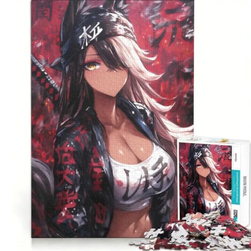 Rompecabezas para parejas de chica anime y lobo, un juego de 1000 piezas para conectar