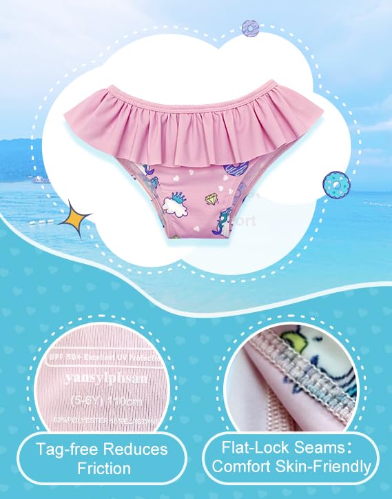 Girls Long Sleeve Rash Guard Swimsuit, Two Piece Bathing Suit Set4