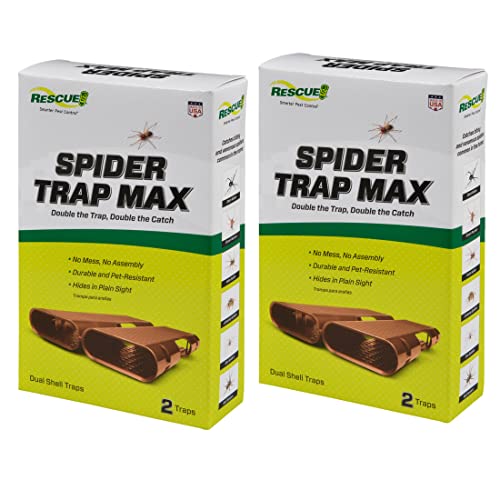 RESCUE! Spider Trap MAX - Large Indoor Sticky Spider Trap - Catches Brown Recluse, Hobo Spiders...