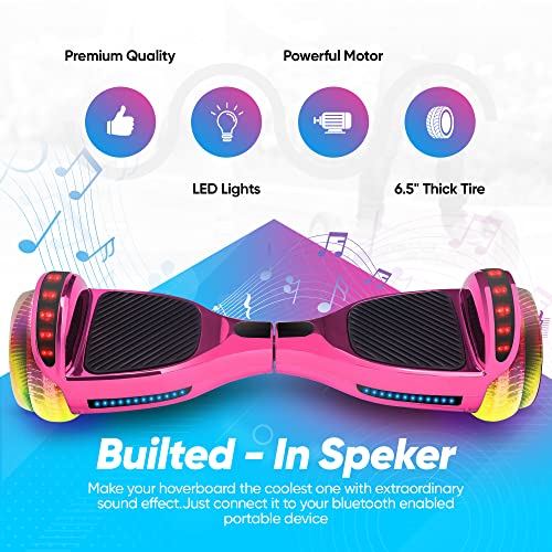 Image of Hover Board with Bluetooth, LED Lights & Non-slip Footpads