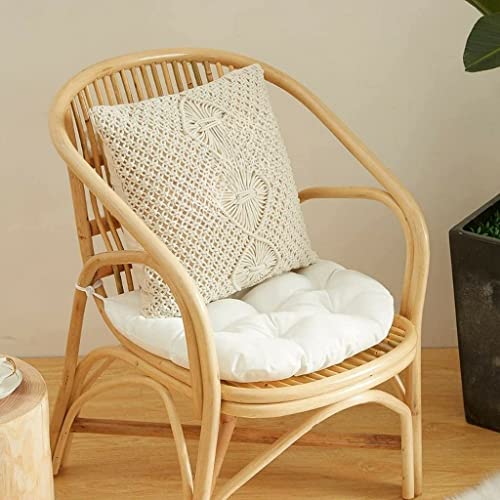 Image of Beautifull and Luxurious Handmade 100% Cotton Macrame Cushion Cover 16 inchx16 inch inch in Natural White Colour | Boho Cushion Cover in Premium Canvas Duck Fabric (WDM203) Pack of 2
