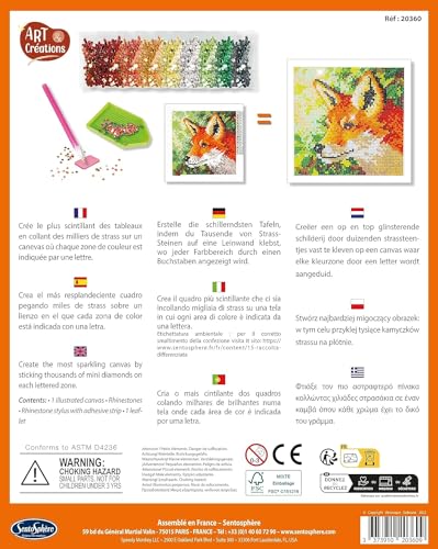 Sentosphère 3920360 Bastelset Strassstein-Bild, Motiv Fuchs, Kreativ-Set, DIY für Kinder und Erwachsene