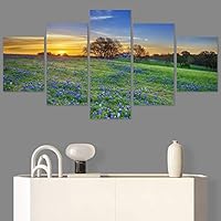 SIGNWIN 5 Panel Canvas Wall Art Modern Art Multicolor Nature Photography Relax/Calm Romantics Waterfall for Home Decorations Ready to Hang - 60