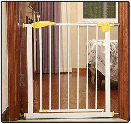 Baby Gates Stair Guard Pressure Gate Safety Fence Auto Close Fit Opening Up To 201cm (Color : Yellow, Size : 65-72cm)