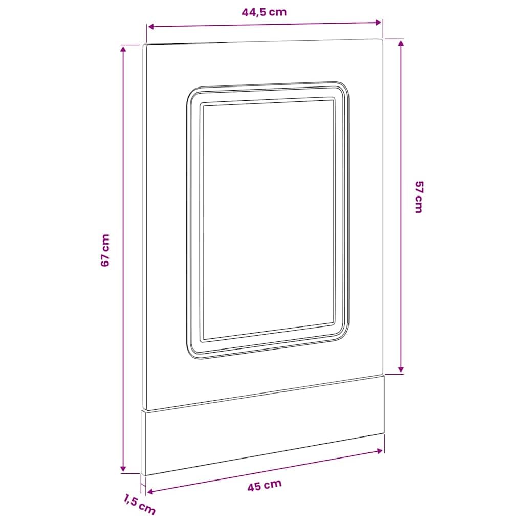 Geschirrspülerblende Kalmar Spülmaschinenfront für teilintegrierte Einbau-Geschirrspüler Artisan-Eiche Holzoptik Frontplatte Küchenschrank 45x1,5x57 cm Türplatte