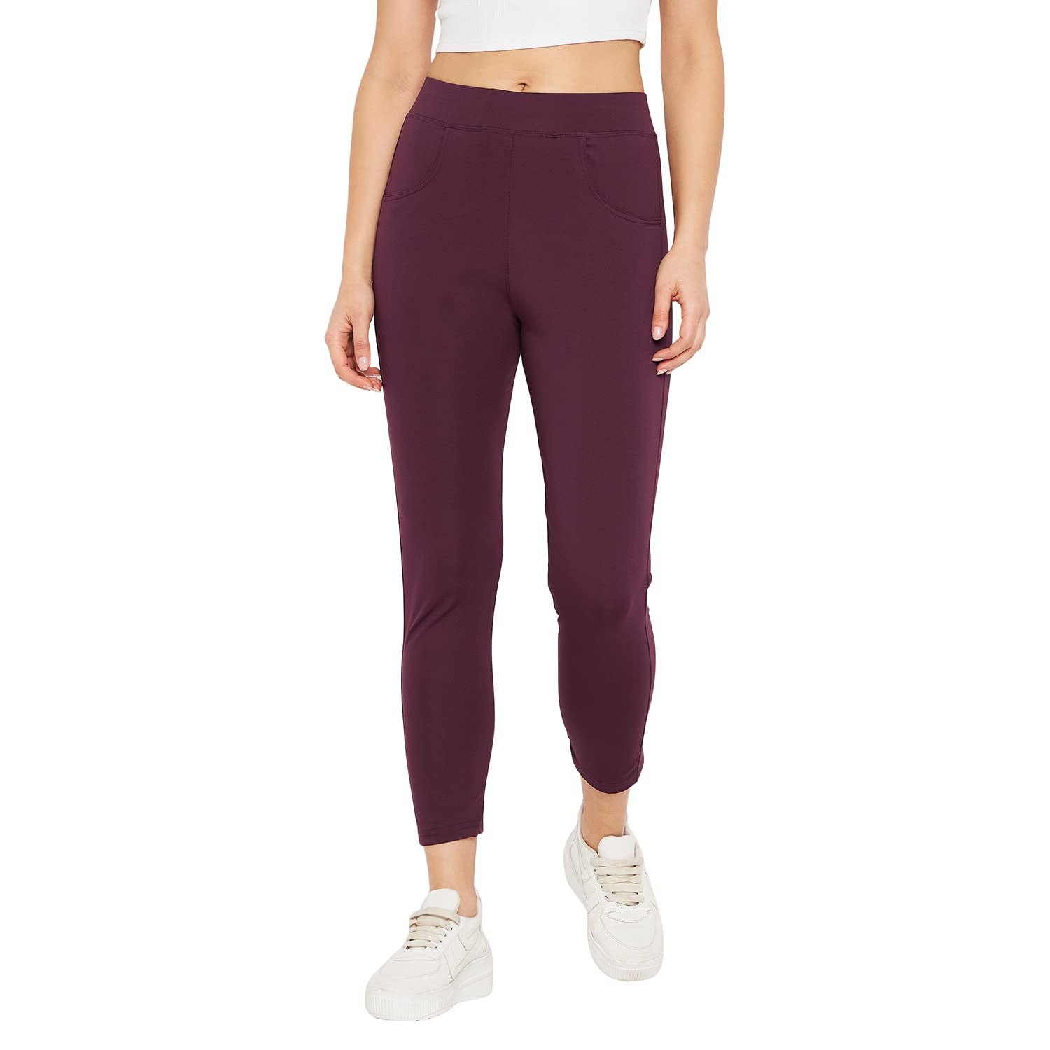 Women Slim Fit Nylon Blend Jegging-image-36