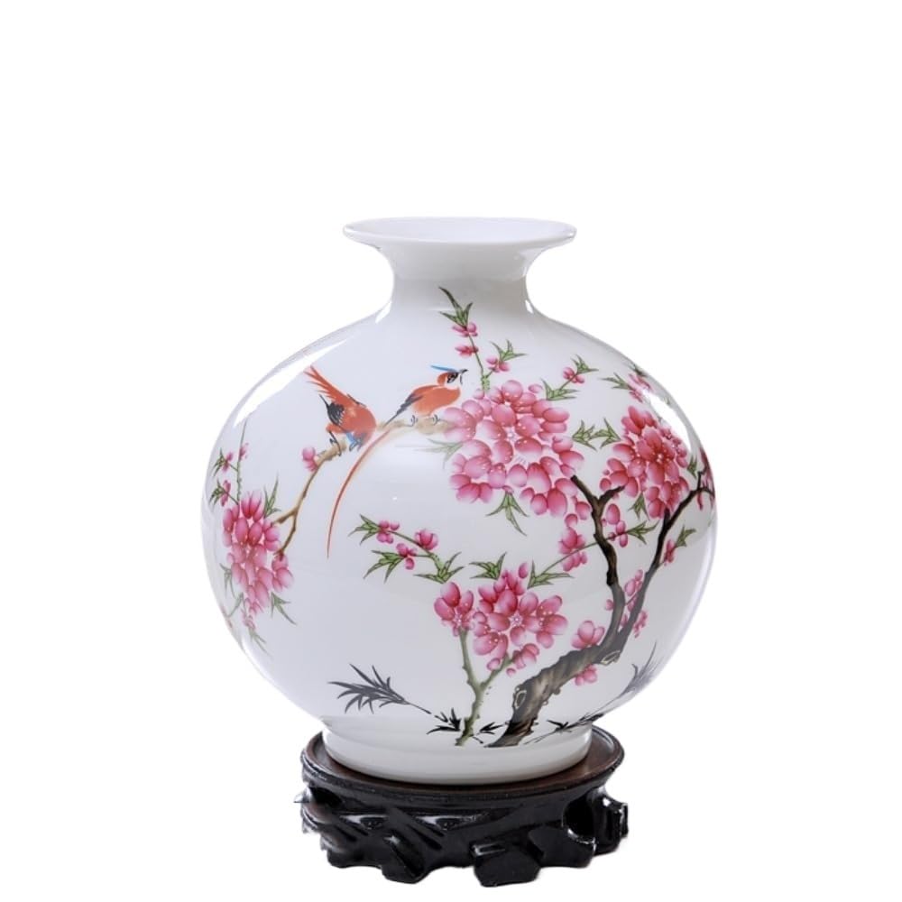 Rohcghc One Color Chinese Porcelain Vases, Ceramic Vase,Flower,Chinese,Art Decorative, 17Cm Jingdezhen Peach Blossom Home